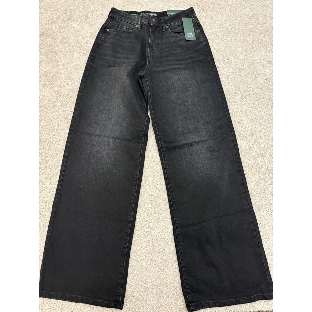 New Women's Wild Fable High Rise Dark Wash Baggy Jeans Preppy Size 2/ 31.5"